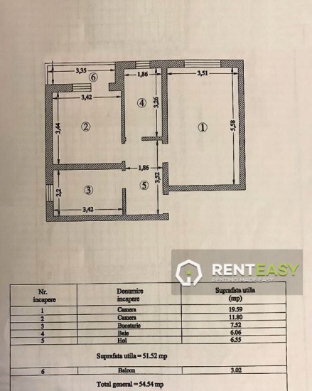 Apartament cu 2 Camere de Inchriat in zona Moara de Vant