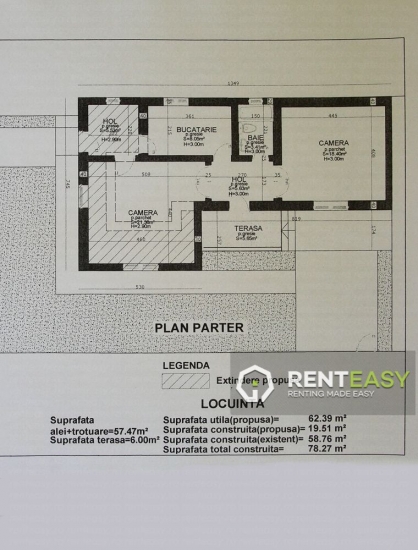 Casa cu 2 camere de inchriat in Copou